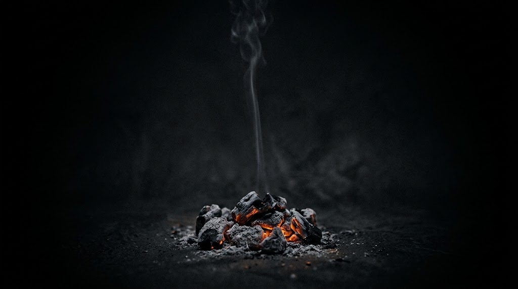 Fuoco acceso su sfondo nero